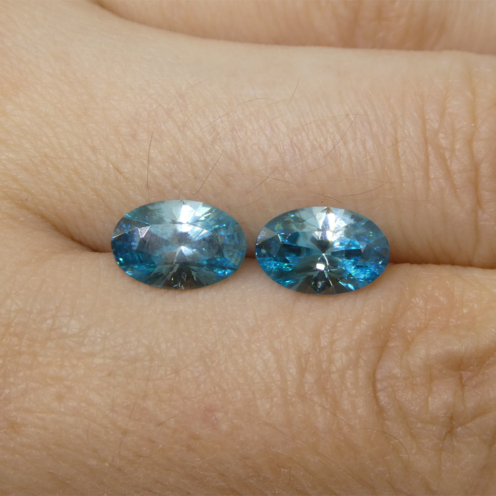 4.21ct Blue Zircon from Cambodia, oval brilliant-cut gemstone by SkyJems, premium earth-mined blue gem