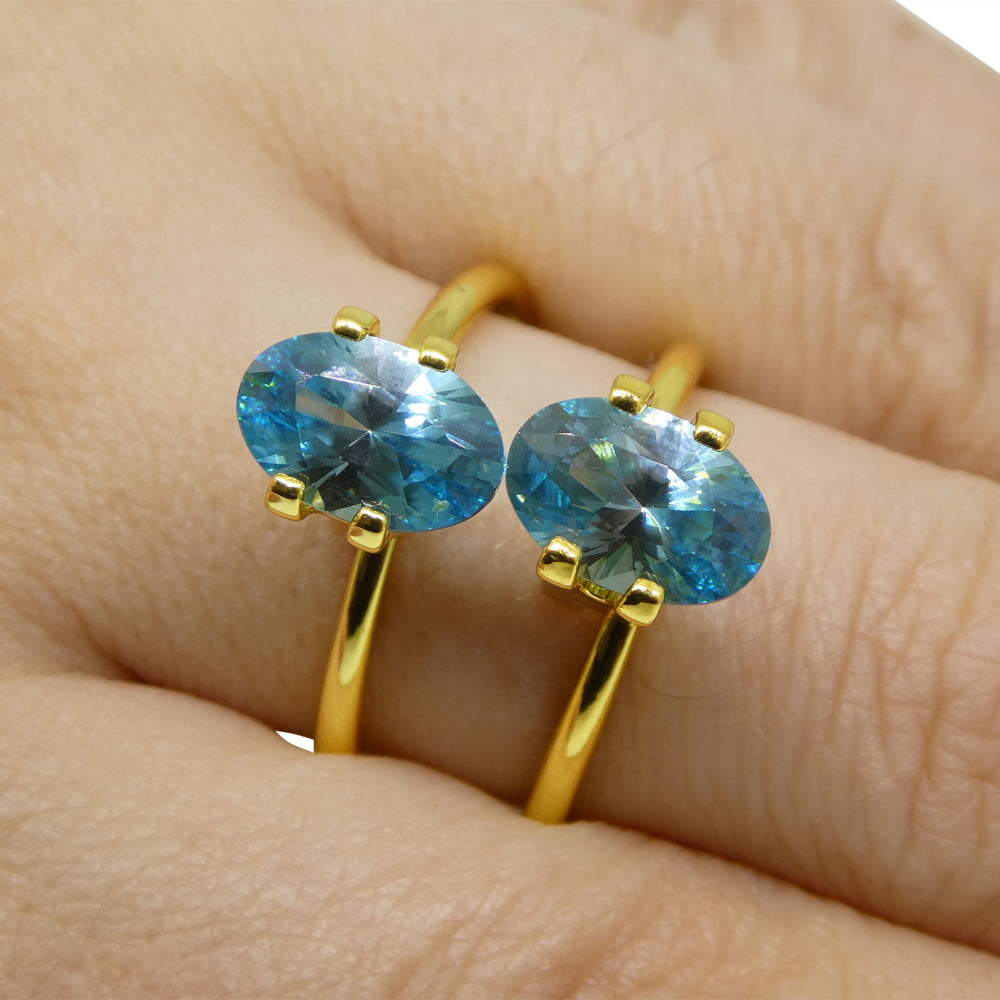 4.21ct Blue Zircon from Cambodia, Oval Master Brilliant Cut Gemstone by SkyJems, Premium Earth-Mined Blue Gem