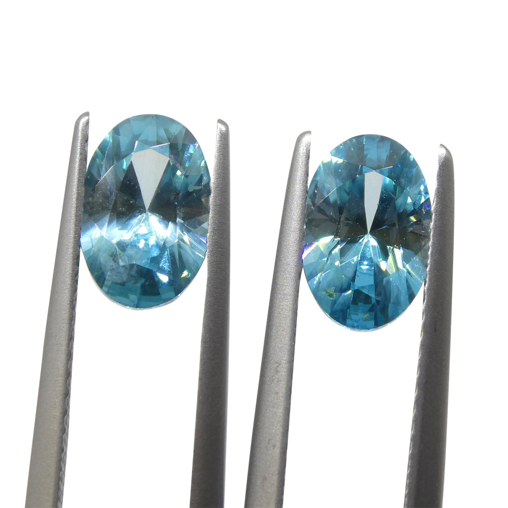4.21ct Oval Diamond Cut Blue Zircon from Cambodia
