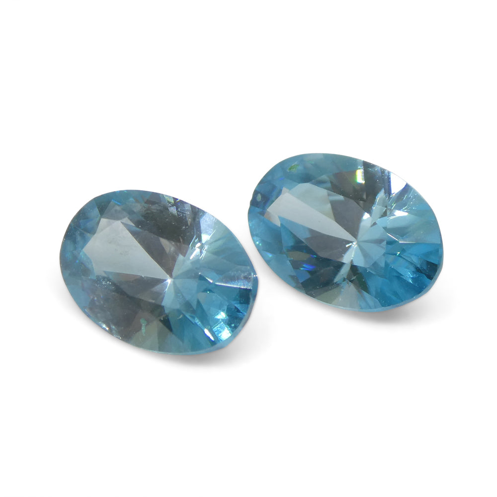 4.21ct Oval Diamond Cut Blue Zircon from Cambodia - Skyjems Wholesale Gemstones