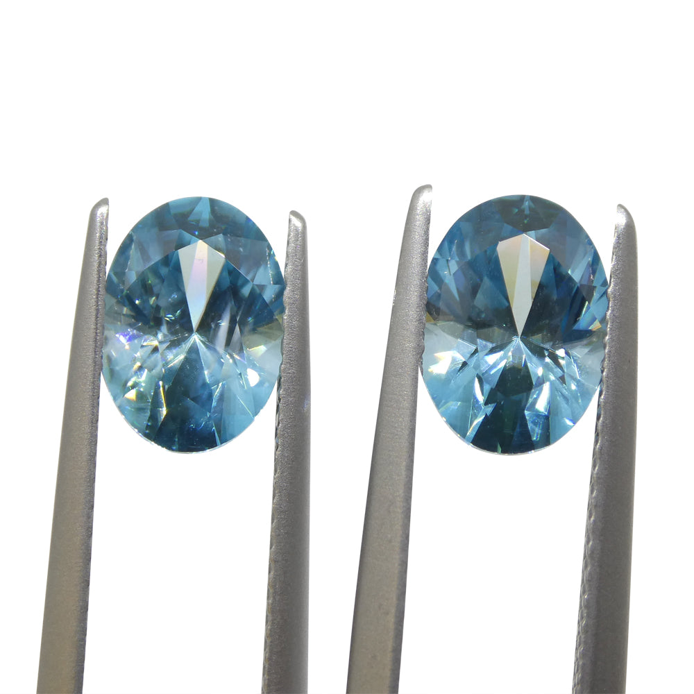 Zircon 4.75 cts 9.20 x 6.62 x 4.85 mm/ 9.11 x 6.56 x 4.60 Oval Blue  $950