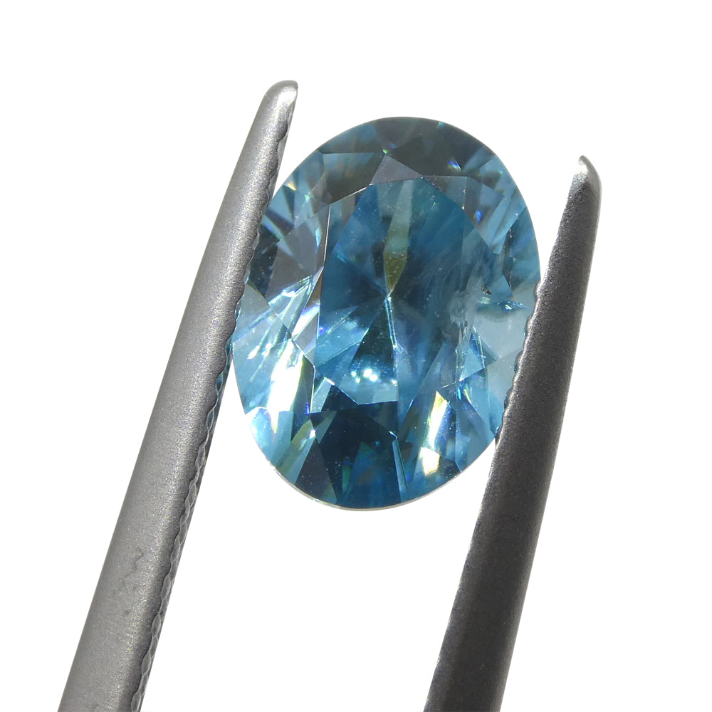 2.72ct Blue Zircon from Cambodia, Oval Master Brilliant Cut Gemstone by SkyJems, Premium Heated Blue Gem