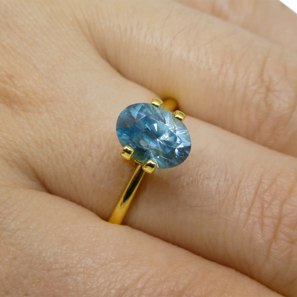 2.72ct Blue Zircon from Cambodia, Oval Master Brilliant Cut Gemstone by SkyJems, Premium Heated Blue Gem