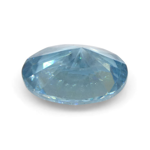 2.72ct Oval Diamond Cut Blue Zircon from Cambodia