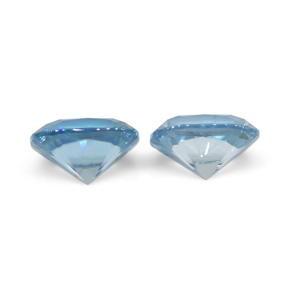 4.31ct Pair Cushion Diamond Cut Blue Zircon from Cambodia - Skyjems Wholesale Gemstones