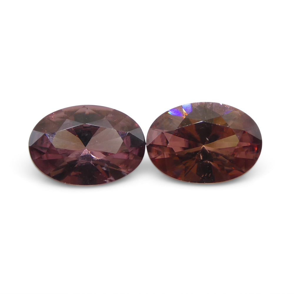 3.21ct Pair Oval Diamond Cut Pink Zircon from Sri Lanka - Skyjems Wholesale Gemstones