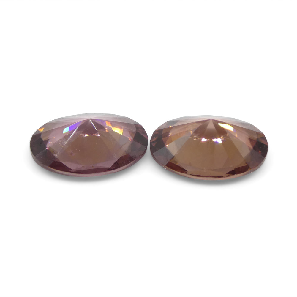 3.21ct Pair Oval Diamond Cut Pink Zircon from Sri Lanka - Skyjems Wholesale Gemstones