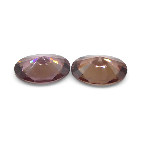 3.21ct Pair Oval Diamond Cut Pink Zircon from Sri Lanka