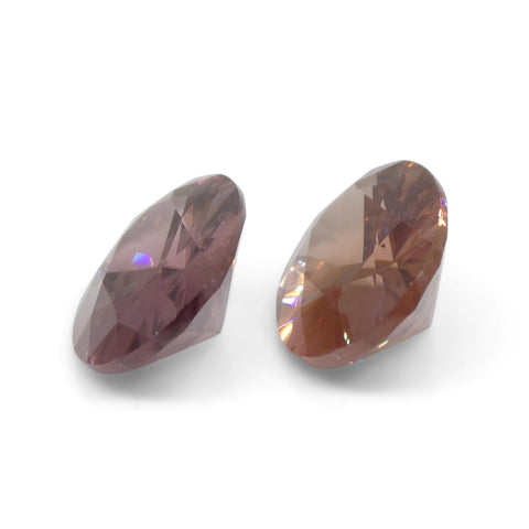 3.21ct Pair Oval Diamond Cut Pink Zircon from Sri Lanka