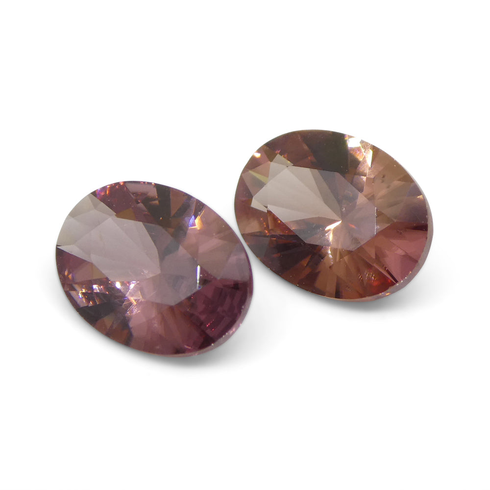 3.21ct Pair Oval Diamond Cut Pink Zircon from Sri Lanka - Skyjems Wholesale Gemstones