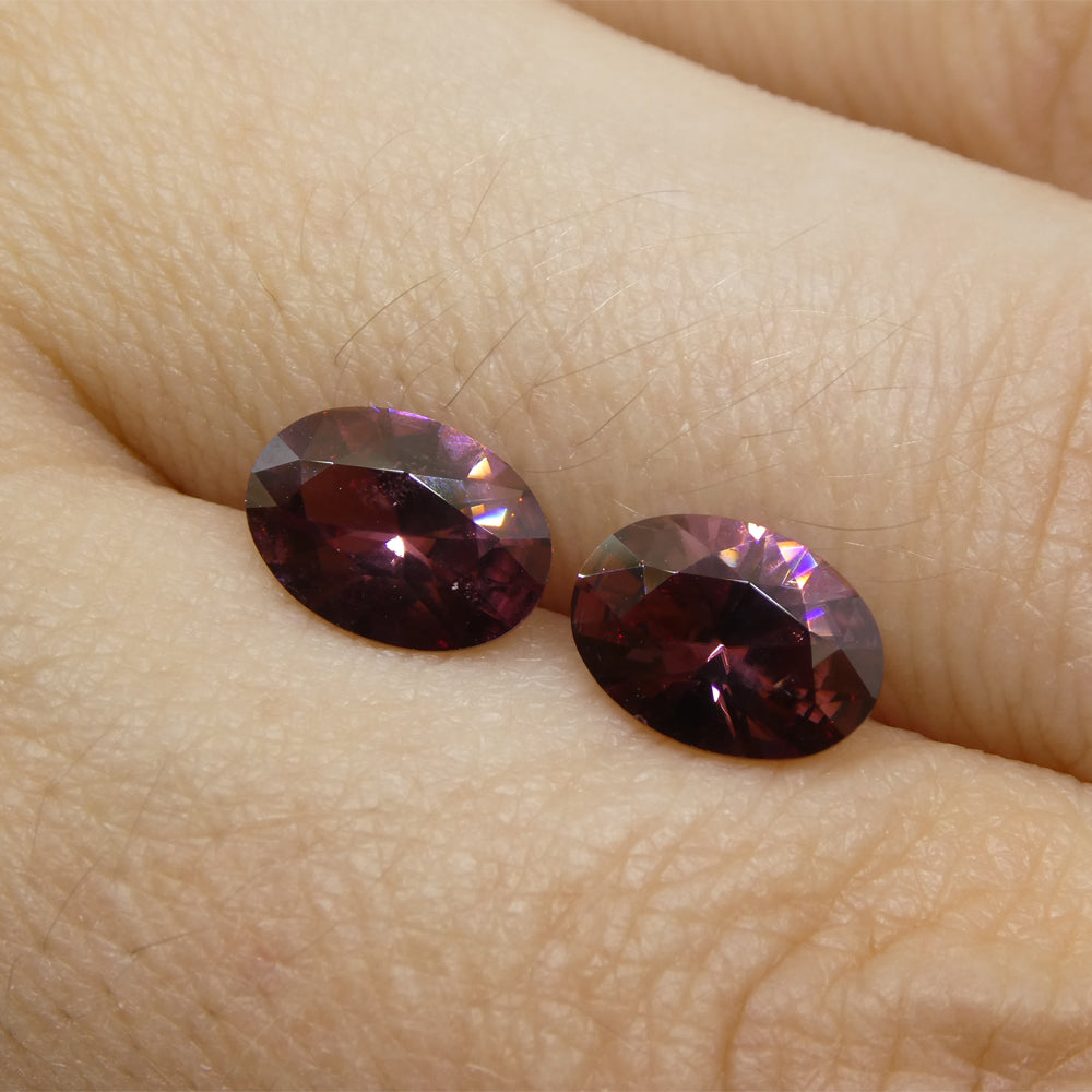 3.24ct Pair Oval Diamond Cut Pink Zircon from Sri Lanka - Skyjems Wholesale Gemstones