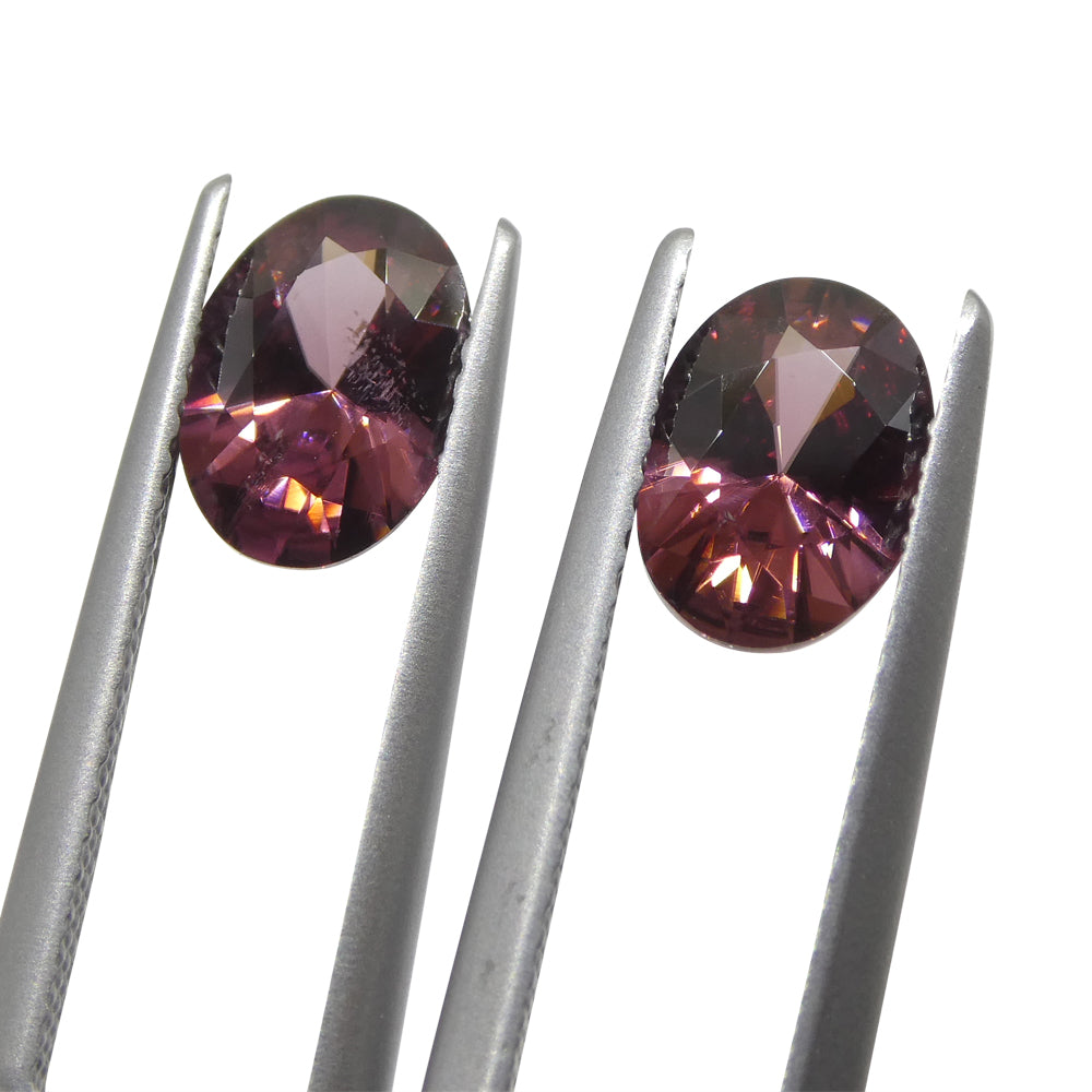 3.24ct Pair Oval Diamond Cut Pink Zircon from Sri Lanka - Skyjems Wholesale Gemstones