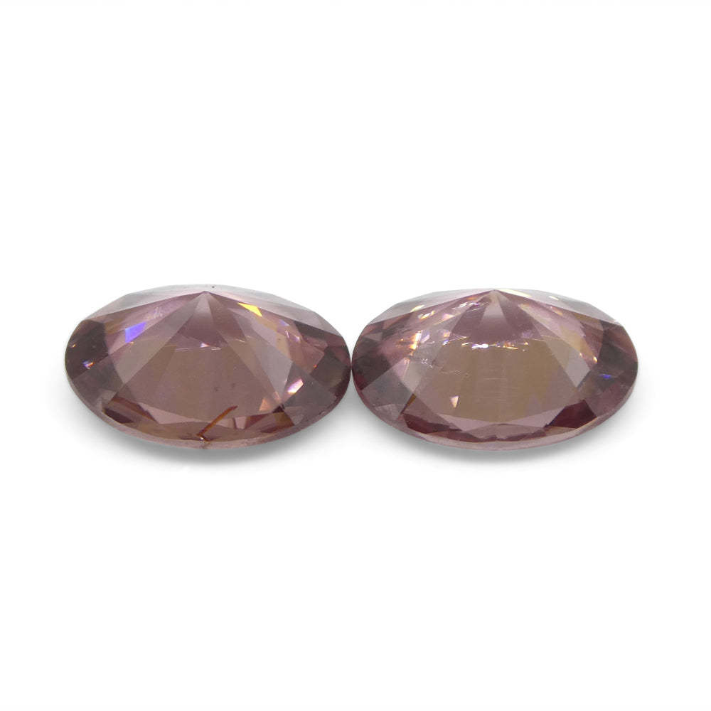 3.73ct Pair Oval Diamond Cut Pink Zircon from Sri Lanka - Skyjems Wholesale Gemstones