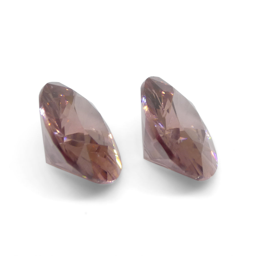 3.73ct Pair Oval Diamond Cut Pink Zircon from Sri Lanka - Skyjems Wholesale Gemstones