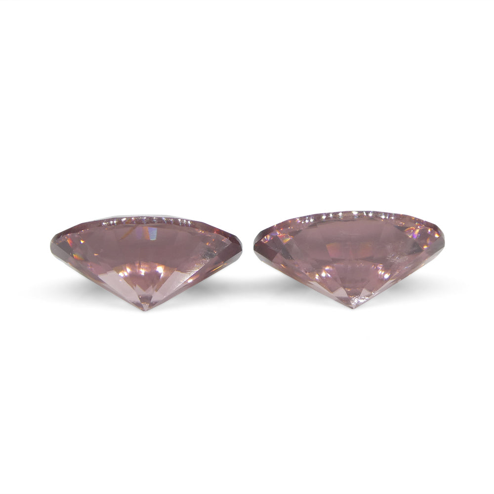 3.73ct Pair Oval Diamond Cut Pink Zircon from Sri Lanka - Skyjems Wholesale Gemstones