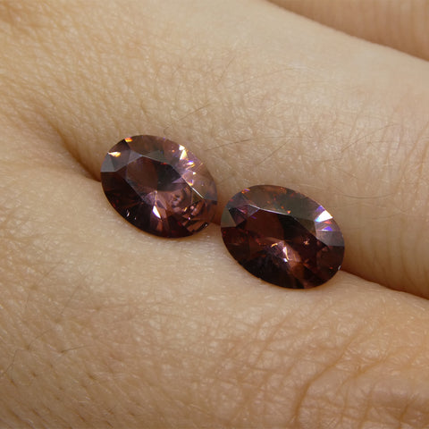 3.46ct Pair Oval Diamond Cut Pink Zircon from Sri Lanka