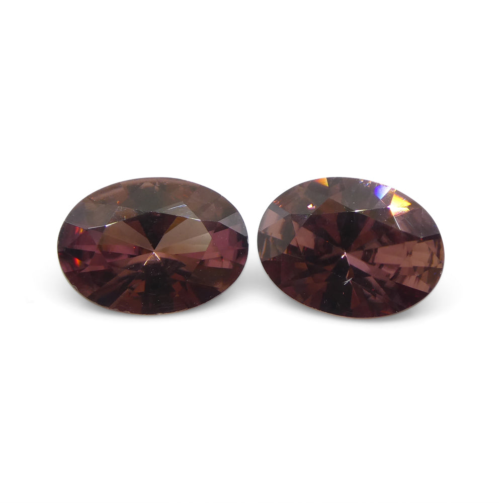 3.46ct Pair Oval Diamond Cut Pink Zircon from Sri Lanka - Skyjems Wholesale Gemstones