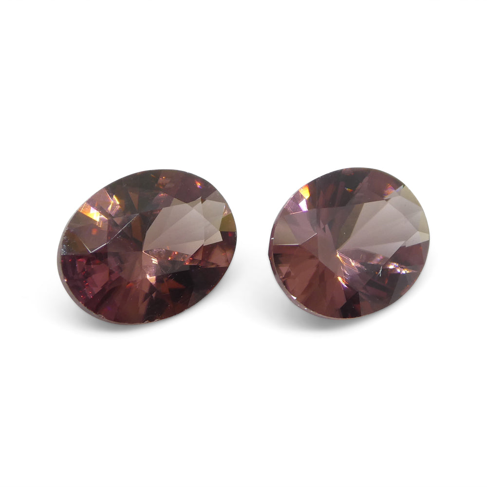 3.46ct Pair Oval Diamond Cut Pink Zircon from Sri Lanka - Skyjems Wholesale Gemstones