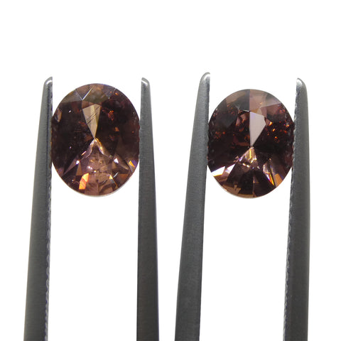 3.54ct Pair Oval Diamond Cut Pink Zircon from Sri Lanka