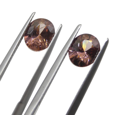 3.54ct Pair Oval Diamond Cut Pink Zircon from Sri Lanka - Skyjems Wholesale Gemstones