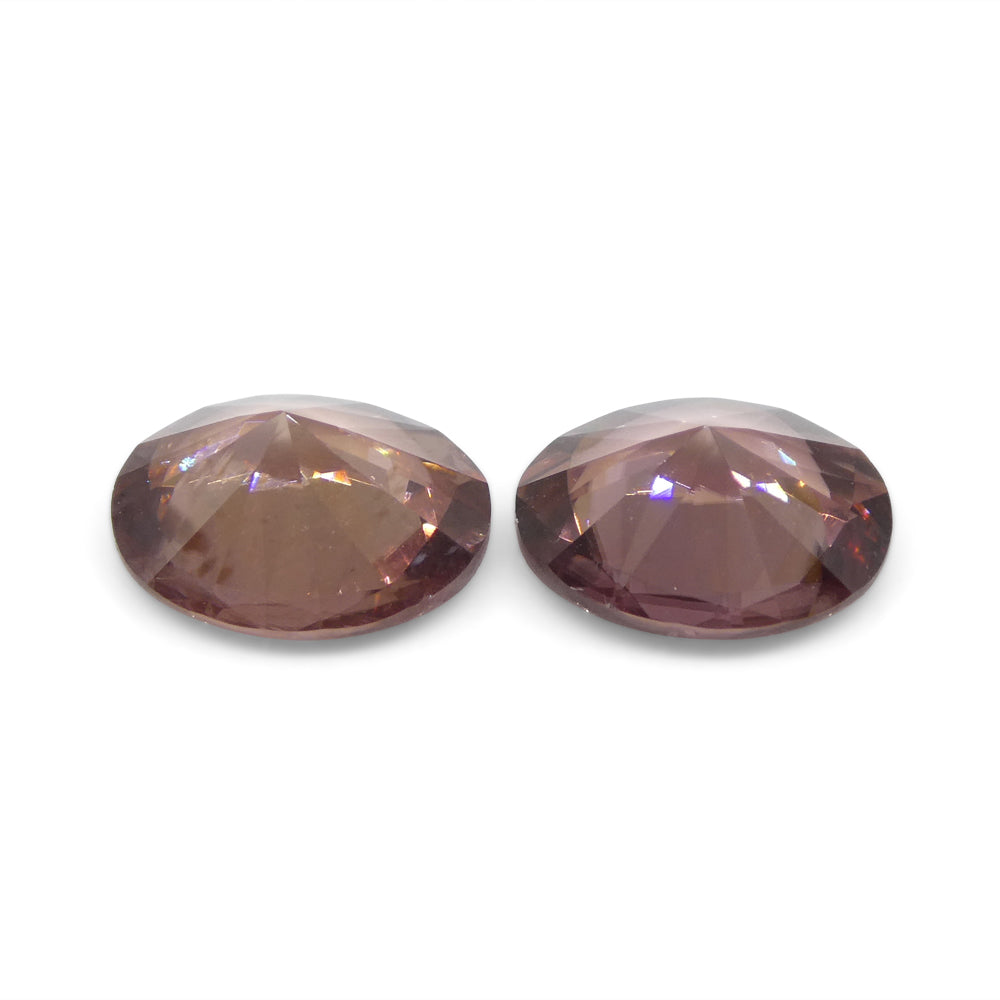 3.54ct Pair Oval Diamond Cut Pink Zircon from Sri Lanka - Skyjems Wholesale Gemstones