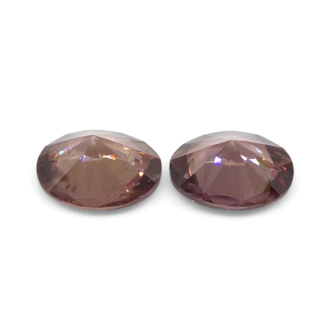 3.54ct Pair Oval Diamond Cut Pink Zircon from Sri Lanka