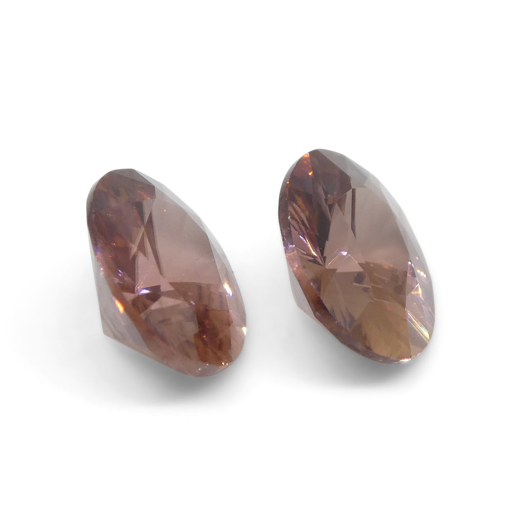 3.54ct Pair Oval Diamond Cut Pink Zircon from Sri Lanka - Skyjems Wholesale Gemstones