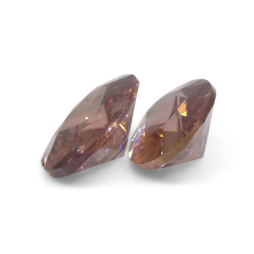 3.54ct Pair Oval Diamond Cut Pink Zircon from Sri Lanka - Skyjems Wholesale Gemstones