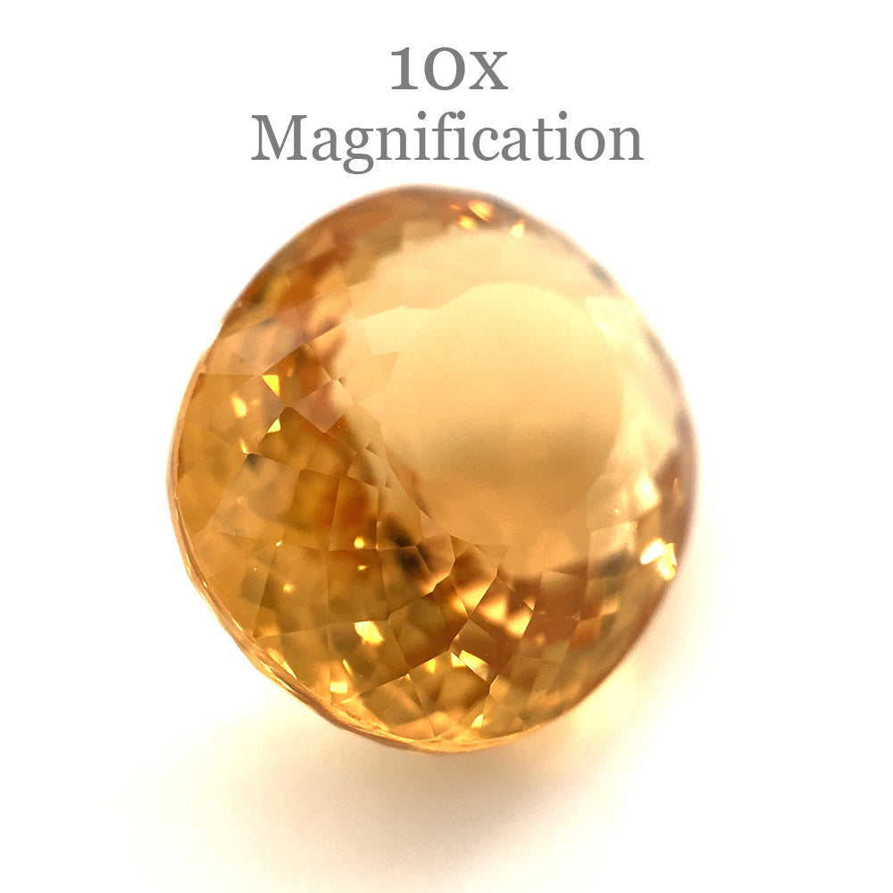 SkyJems 10.70ct Brazilian Golden Yellow Heliodor Beryl, cushion-cut gemstone with warm orange-yellow hue