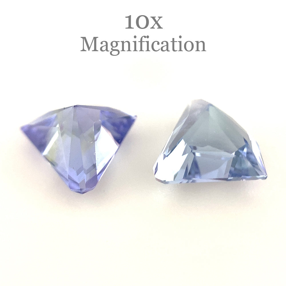 SkyJems 1.6ct Tanzanite Fan Precision Cut Pair, vivid violet-blue gemstones from Tanzania, premium mixed cut