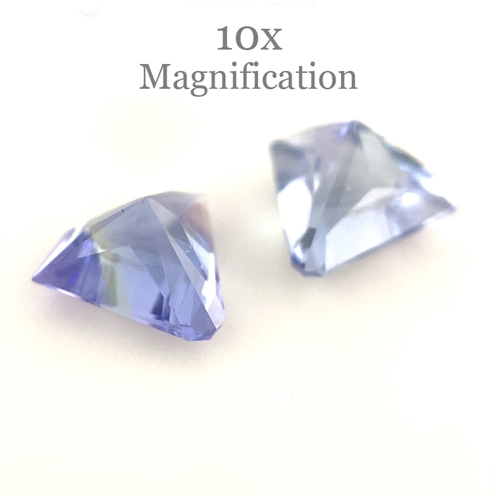 SkyJems 1.6ct Tanzanite Fan Precision Cut Pair, vibrant violet-blue gemstones from Tanzania, ideal for fine jewelry