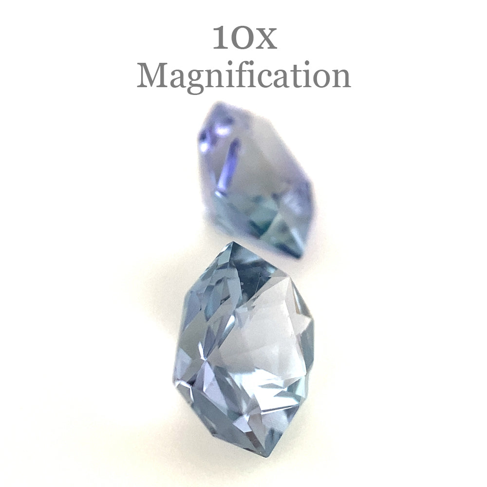 SkyJems 2.5ct Cushion Tanzanite Precision Cut Pair from Tanzania, vivid violet-blue gemstone duo