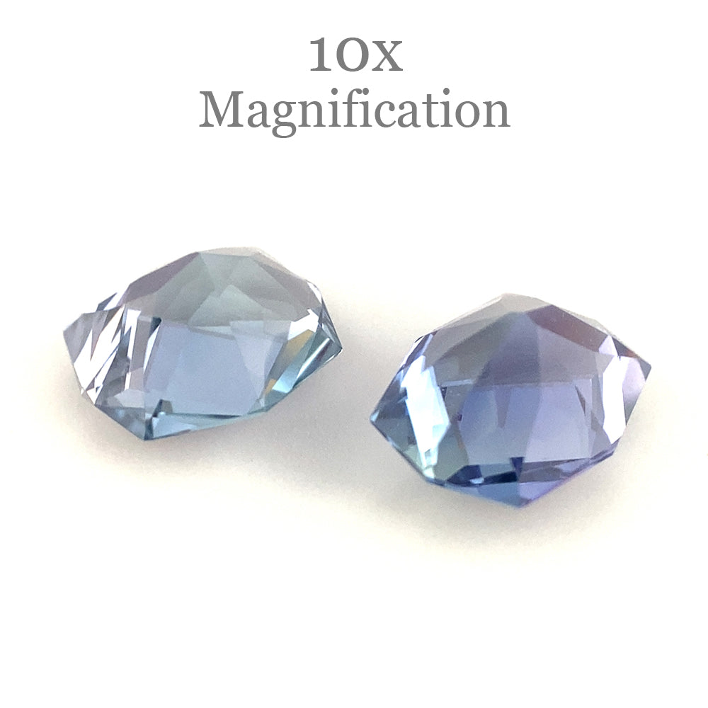 SkyJems 2.5ct Cushion Tanzanite Precision Cut Pair from Tanzania, violet-blue gemstone for fine jewelry
